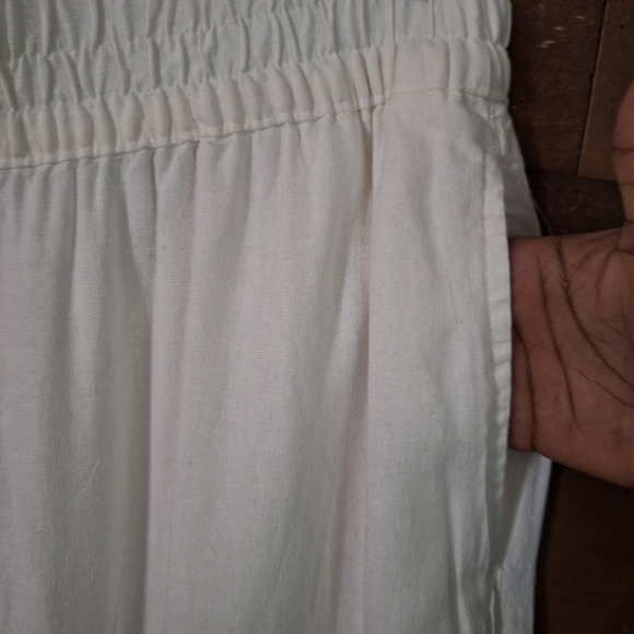 OLD NAVY Linen Blend High Rise Wide Leg Off White NWT Pants SZ MP - Picture 7 of 13